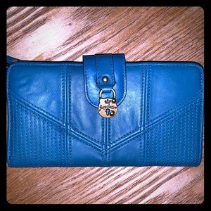 COPY - Juicy Couture Teal Leather Wallet With Gold Lock